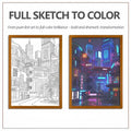 Sketch to Colour — light off vs. light on